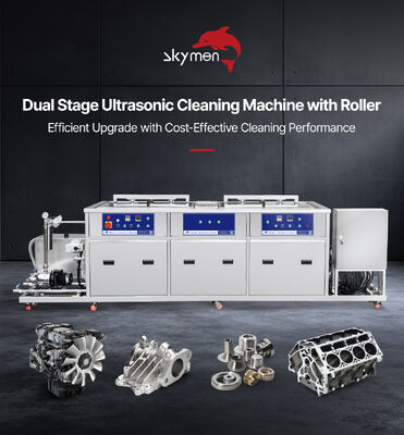 Machine de nettoyage par ultrasons à deux étages avec rouleau pour un nettoyage industriel efficace