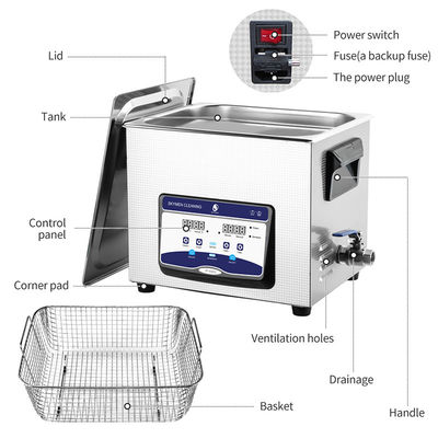 Nettoyage ultrasonique Mchine de 2,85 gallons pour enlever la tache de soudure avec la puissance 200w de chauffage pour éliminer la résine
