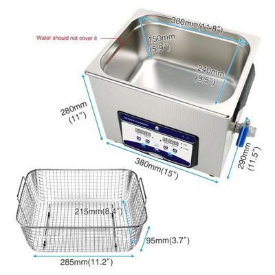 Nettoyage ultrasonique Mchine de 2,85 gallons pour enlever la tache de soudure avec la puissance 200w de chauffage pour éliminer la résine